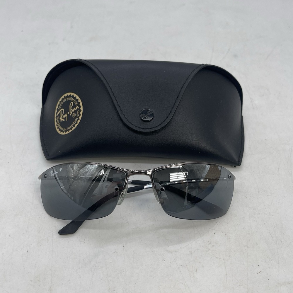 Vintage Ray Ban Polarized Sunglasses RB 3183 Top Bar 014/84 Black with Case